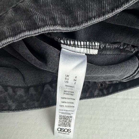 ASOS Black Denim Wrap Around Mini Skirt - Picture 2 of 8